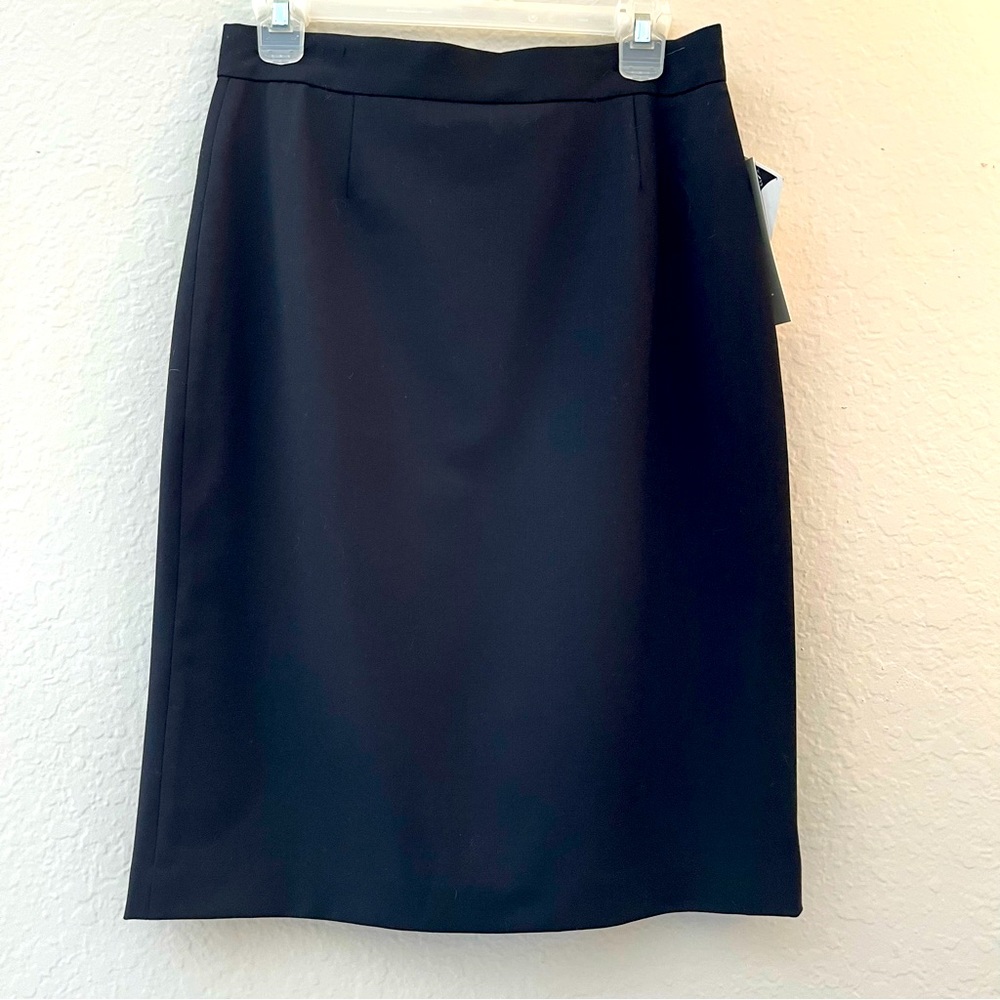 Kate Hill Black Pencil Skirt Lined NET Sz8 24” Long